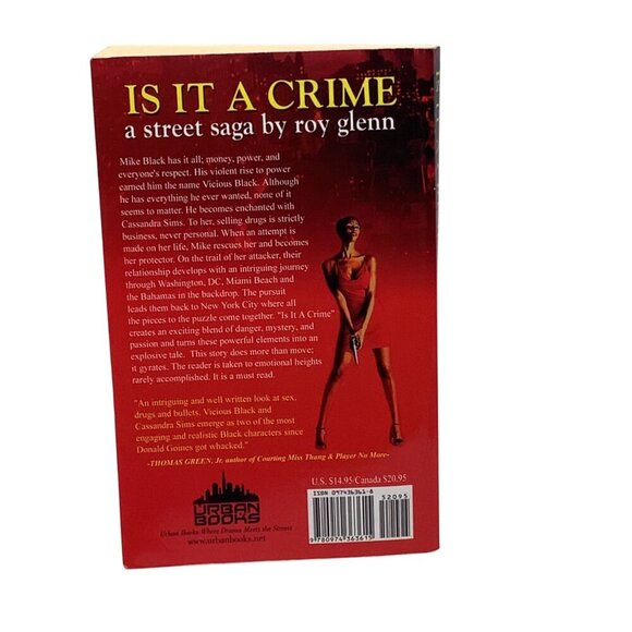 Is It A Crime A Street Saga By Roy Glenn 1999 Paperback Urban Books - Picture 2 of 15